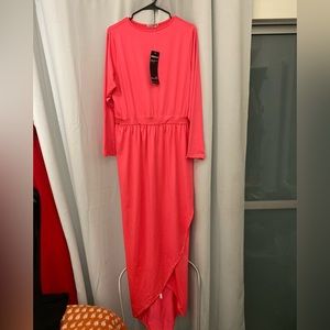 hot pink long sleeve dress (NWT)